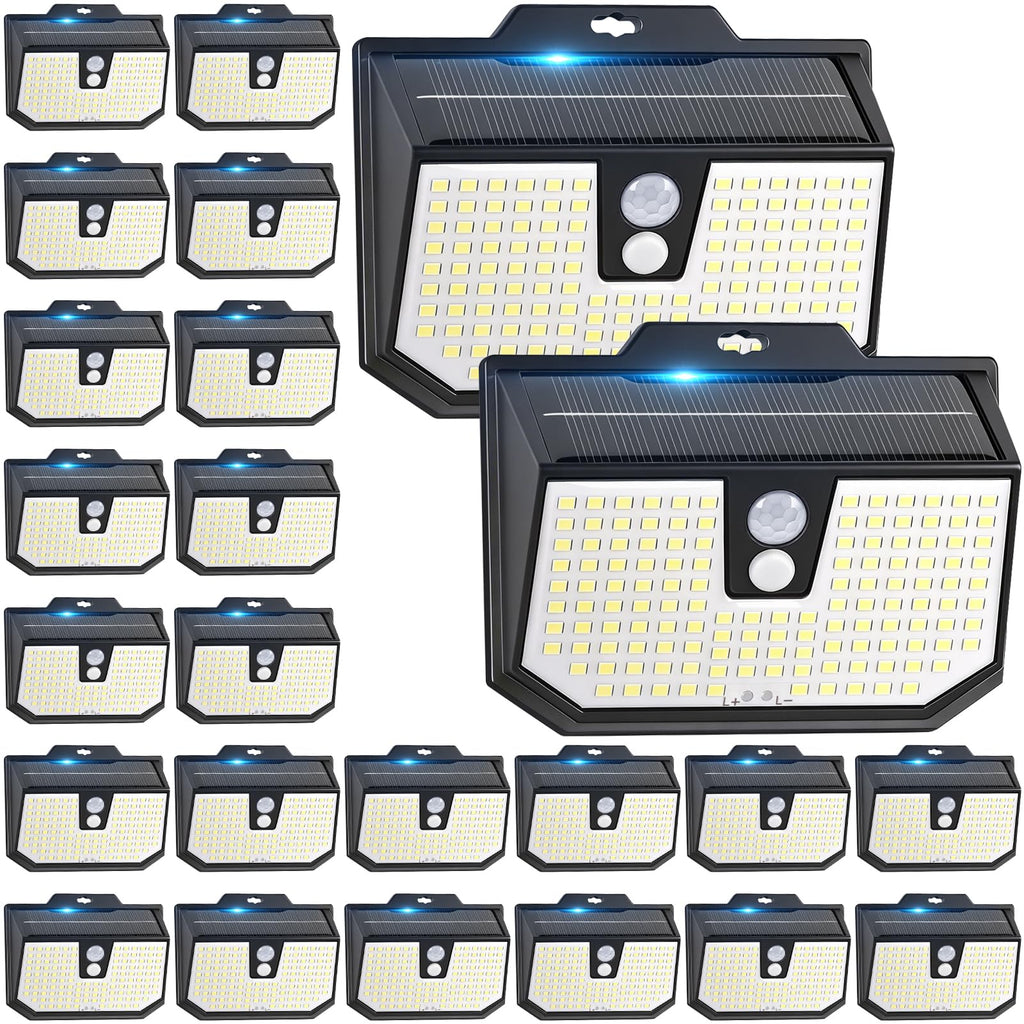 Brightever 20 Packs Solar Motion Sensor Lights Outdoor Waterproof, Solar Powered Fence