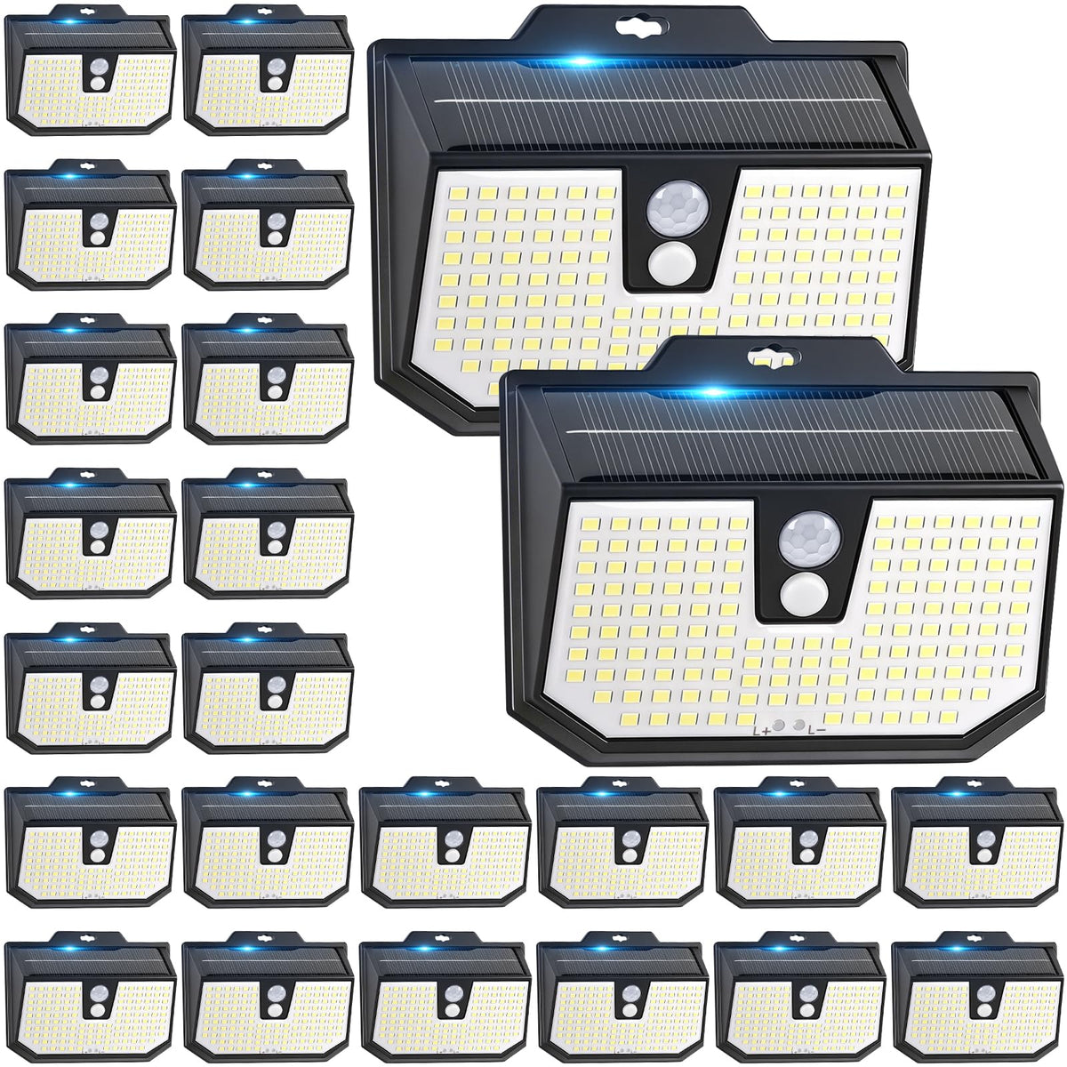 Brightever 20 Packs Solar Motion Sensor Lights Outdoor Waterproof, Solar Powered Fence