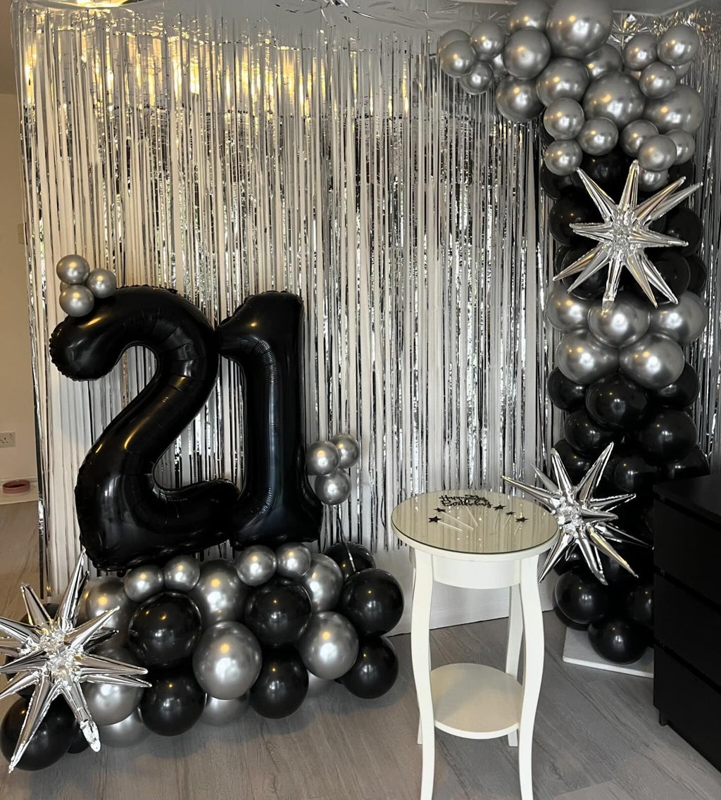 ADOINBY Balloons Arch Kit - Black and Silver view 6