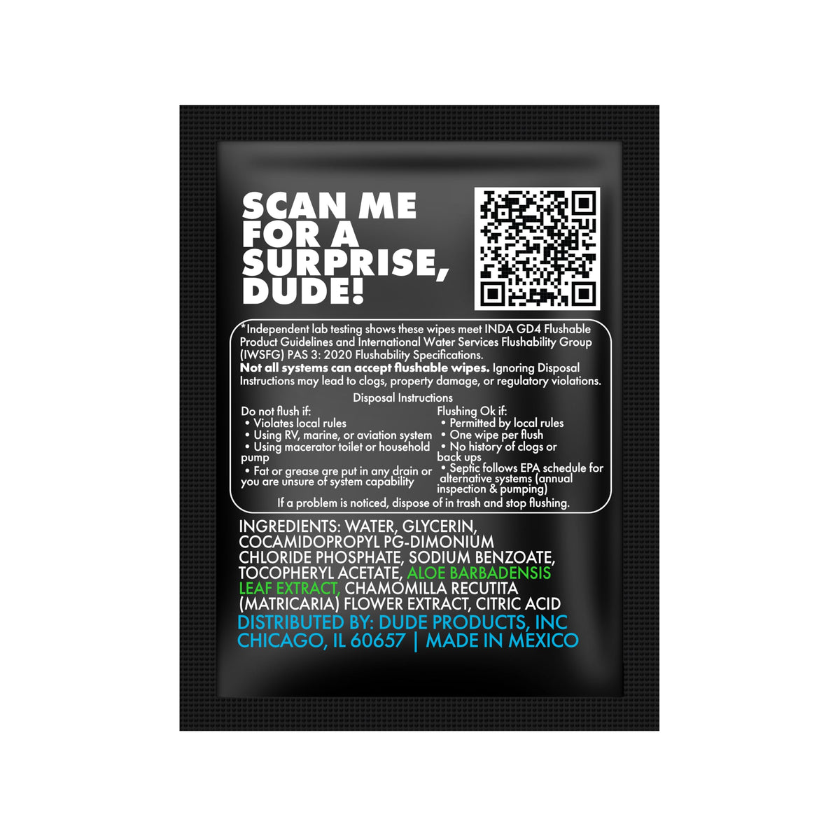 DUDE Wipes On-The-Go Unscented Adult Flushable Travel Wipes, – 60 Count (DW-30-2) (Pack of 2)