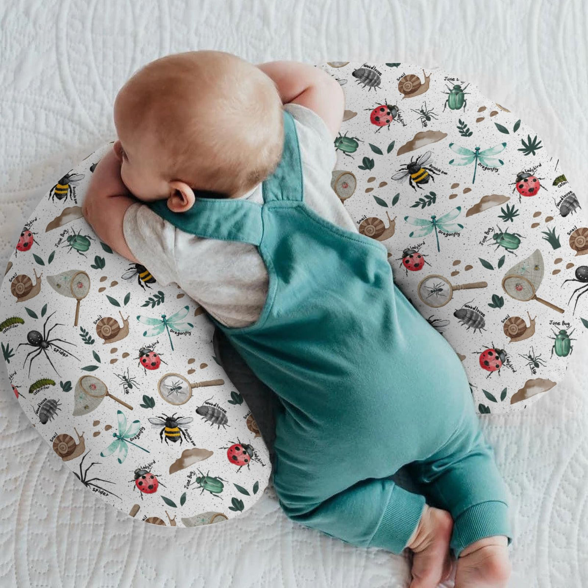 Nursing Pillow Covers for Boy Girl Bees - Hunt view 1