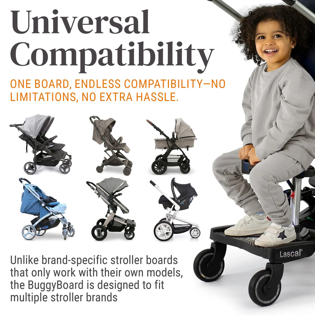 Lascal BuggyBoard Maxi+ - Black with Gray Saddle Seat (11041)