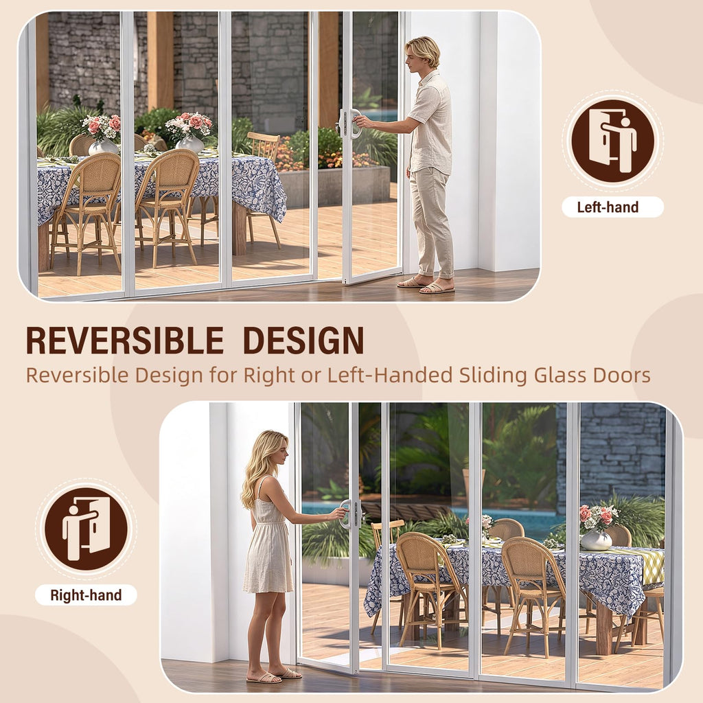 MENGBEI Sliding Glass Door Handle Set,3-15/16" Screw Hole Spacing, Fits Door Thickness (additional view 4)