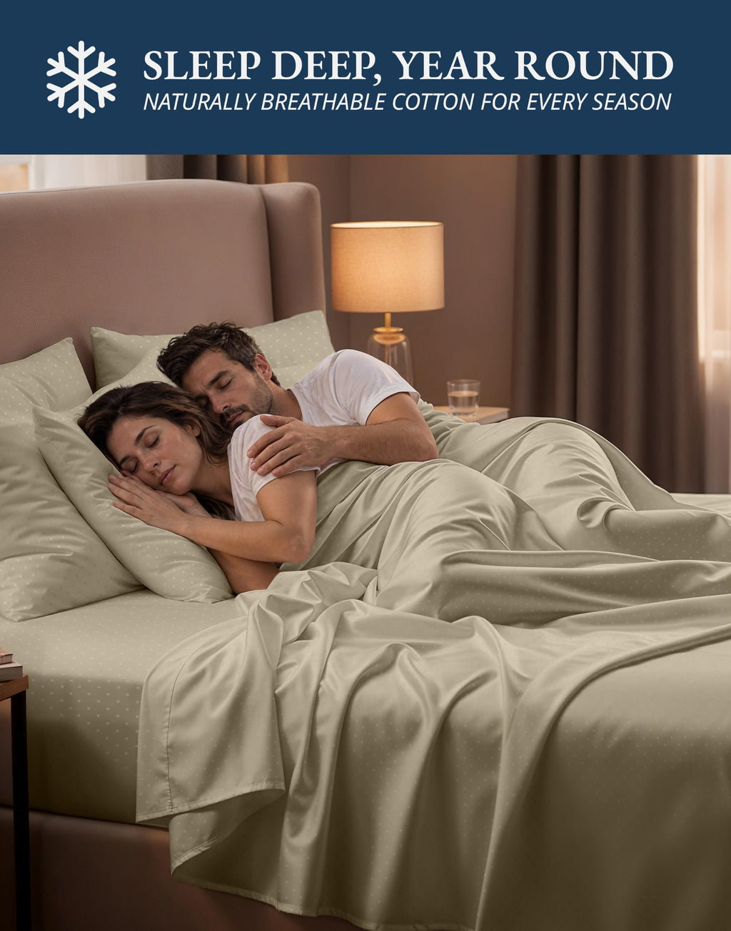 Lane Linen 100% Egyptian Cotton Ultra Soft Sheets - 41: Swiss Dot - Linen view 6