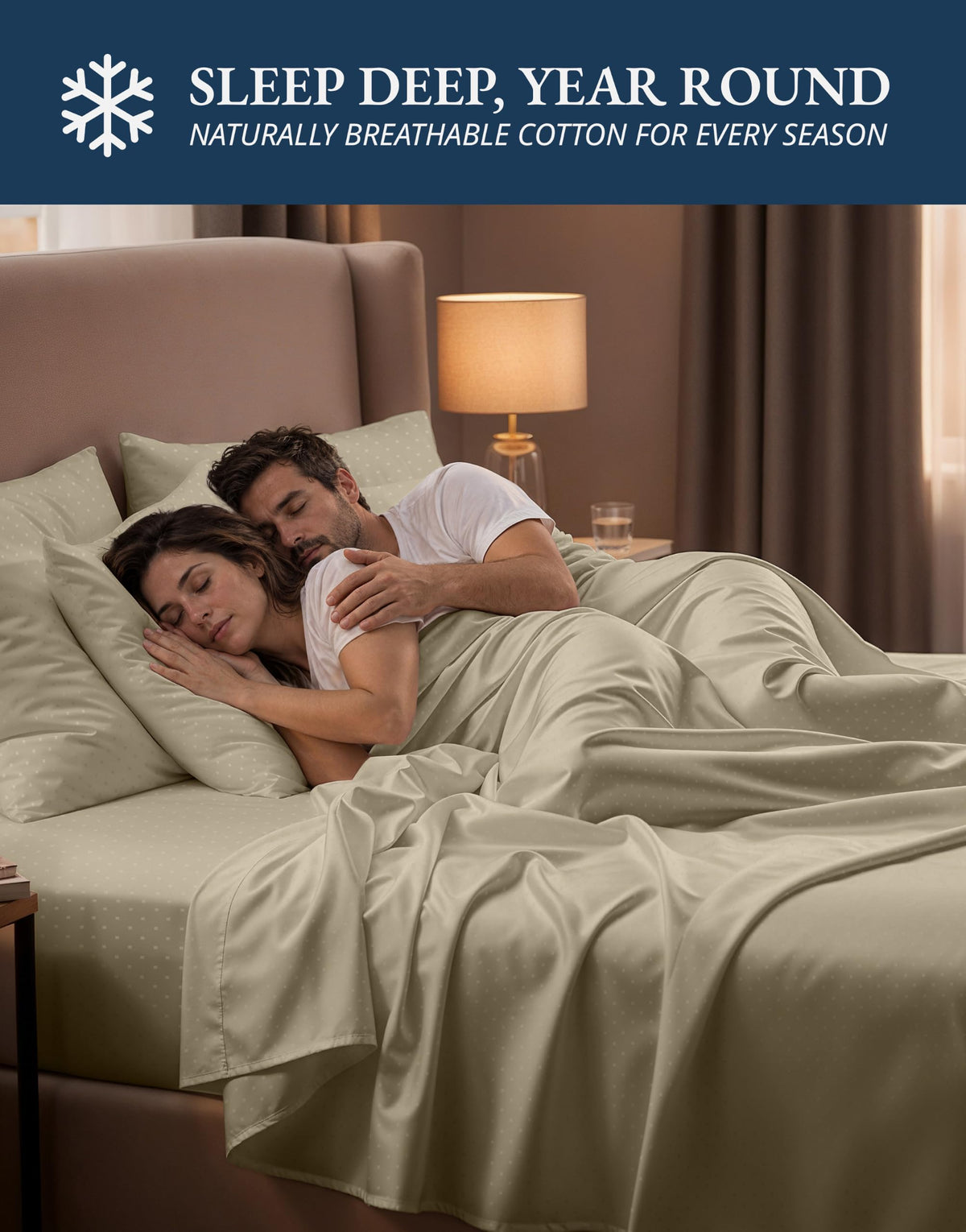Lane Linen 100% Egyptian Cotton Ultra Soft Sheets - 41: Swiss Dot - Linen view 6