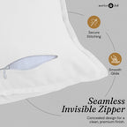 Native Fab Throw Pillow Cushion Cover for Sofa Couch Bed Comfort - Solid, White / 16" x 16" (Pack of 2) view 3