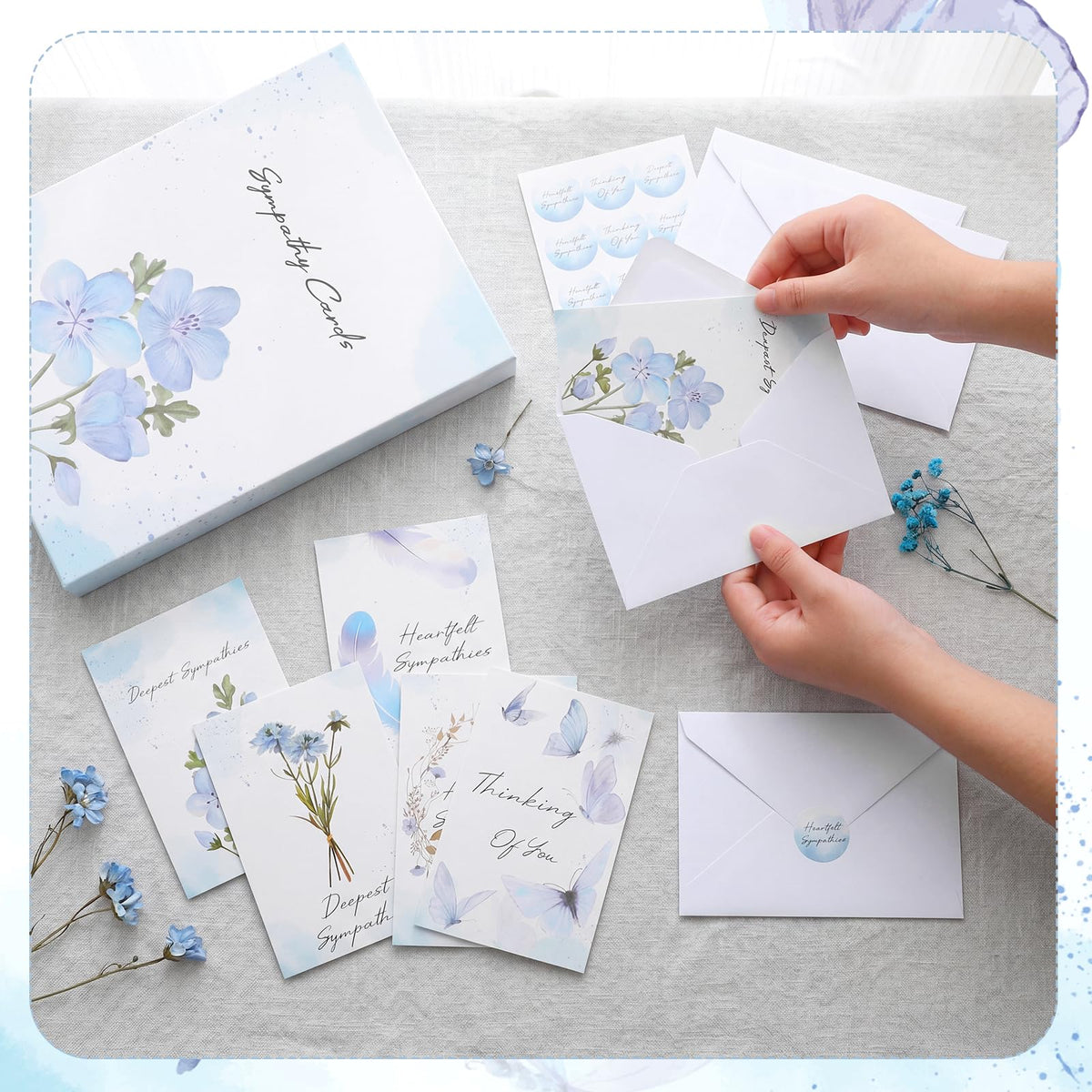 Sympathy Cards, 24 Pack Condolence Cards, 6x4in Thinking of You Card (additional view 5)