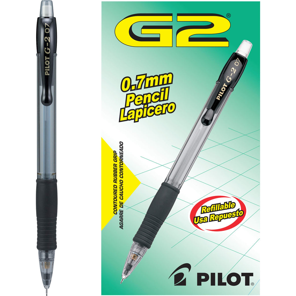 PILOT, G2 Mechanical Pencils, 0.7mm HB Lead, Black Accents, 12 Count (Pack of 12) (51015)