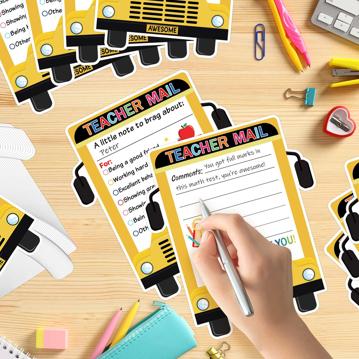 50Pcs Teacher Mail Notes to Parents - Bus view 6