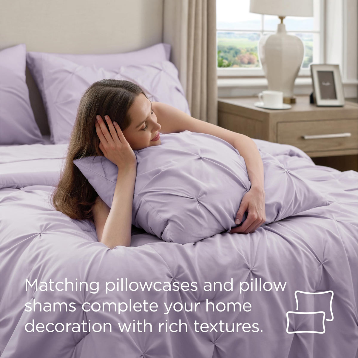 Bedsure Comforter Set & Sheet Set Bedding Set - 13 - Light Purple / Twin view 6