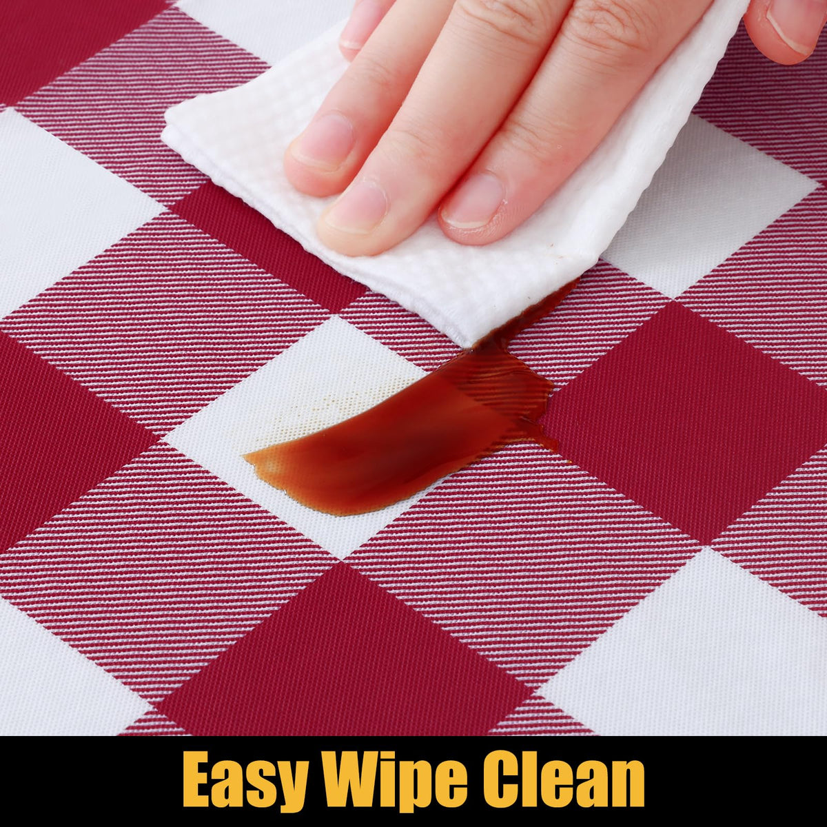 Smiry Rectangle Picnic Table Cloth - Burgundy and White / 96" x 30" (Rectangular) view 3