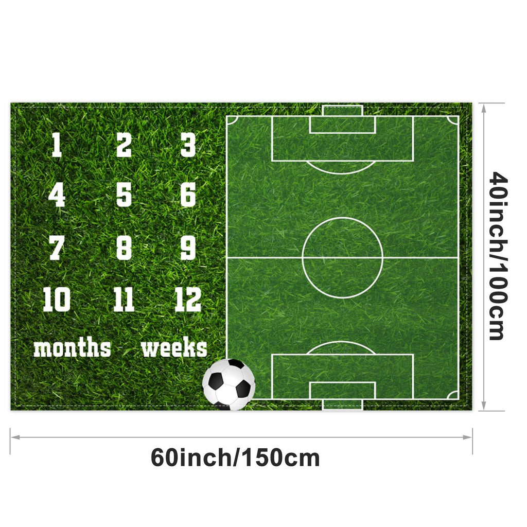 CSFOTO Soccer Theme Baby Monthly Milestone Blanket Football Sports Nursery Decor (additional view 5)