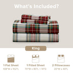Comfort Spaces 100% Cotton Percale Sheets King Size Sheet Set, – 4 Piece (CS20-1913) (Pack of 4)