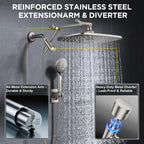 Veken Starlight 11.8" High Pressure Shower Head with Handheld, Easy Install (SHC5V417)
