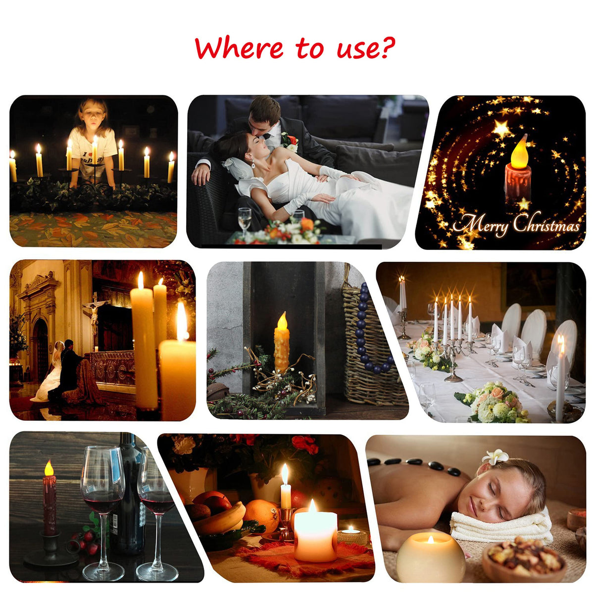 CVHOMEDECO. Real Wax Hand Dipped Battery Operated LED Timer Taper Candles Country Primitive Flameless Lights Décor - Orange 3 Pcs view 4