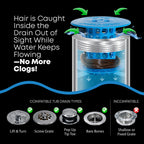 TubShroom The Revolutionary Tub Drain Protector Hair - Blue view 2