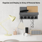 Lwenki Key Holder for Wall, Decorative Key and Mail Holder with Shelf Has Large