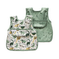 Esembly Bib for Toddler, Waterproof 2 pack - Tiny Tracks + Roar!, Size 2