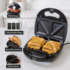 OVENTE Electric Sandwich, Panini and Waffle Maker Set, Black GPI202B (additional view 1)