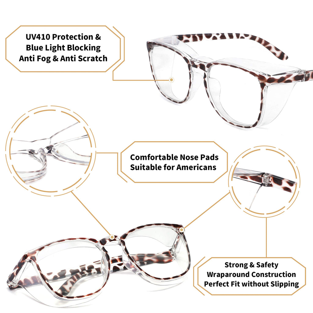 Alsenor Safety Glasses with Anti-Fog, Blue Light Blocking, Anti-Dust, UV Protection - view 4