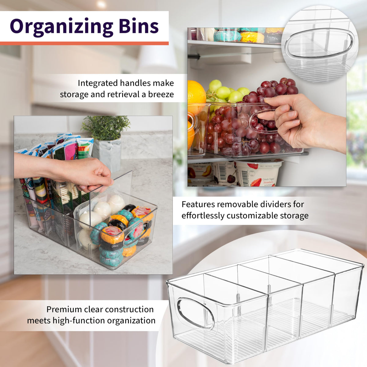 ClearSpace Pantry Organizers and Storage and Cabinet Organizer, – 4 Pack