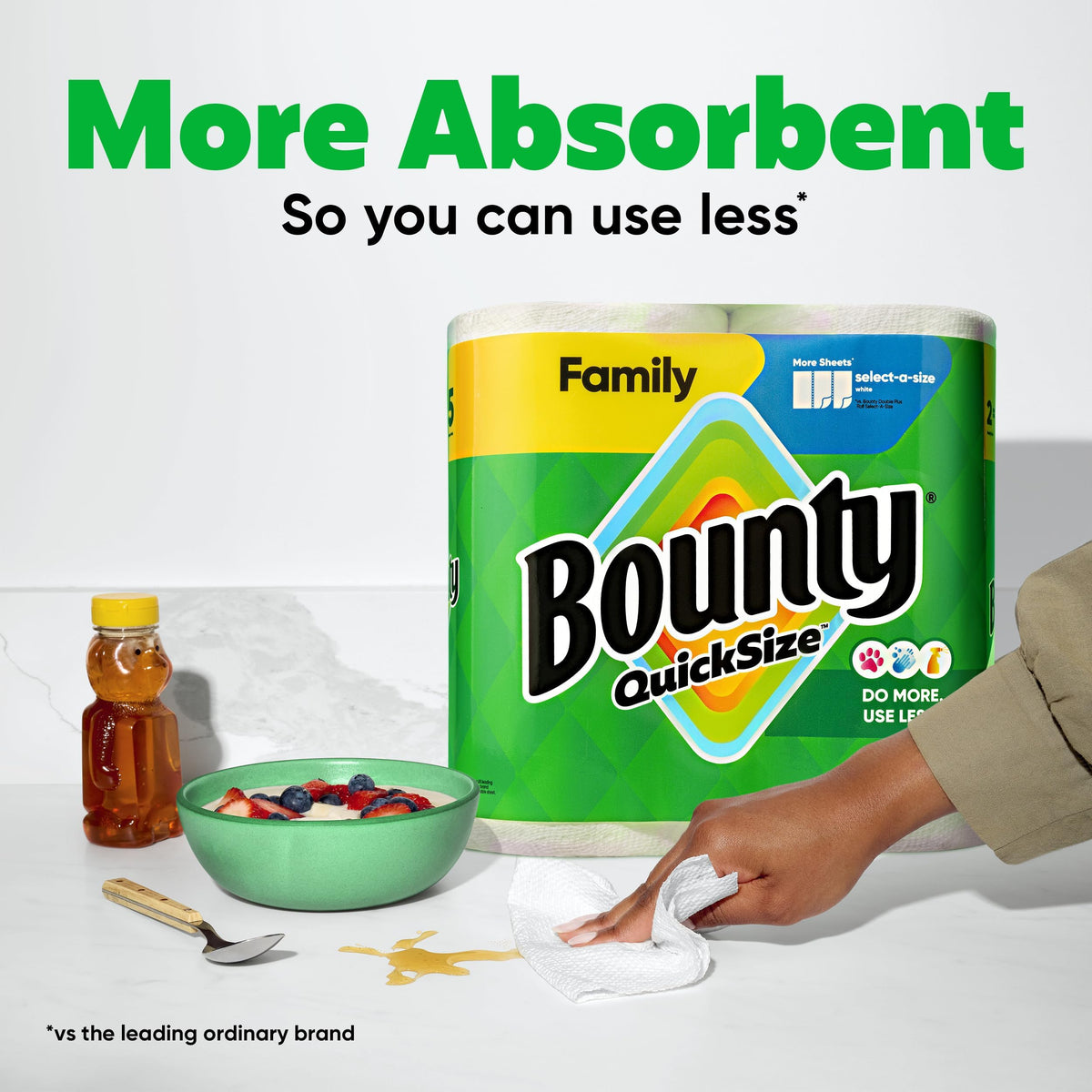 Bounty Quick Size Paper Towels, White, 8 Family Rolls (SG_B07MHJFRBJ_US) (Pack of 8)