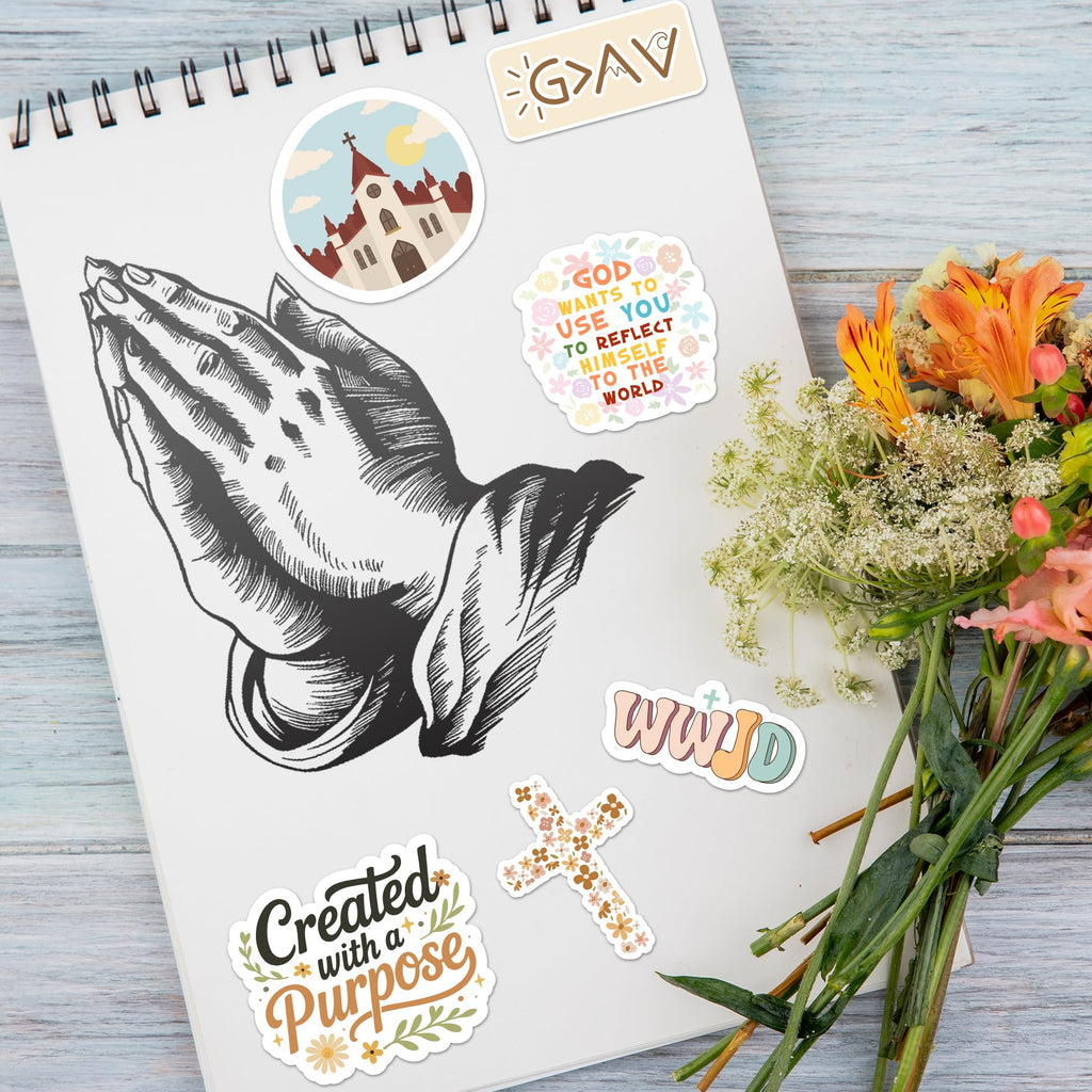 130Pcs God is Greater Sticker Pack by Puraesla - Inspirational Christian Stickers, Bible (additional view 3)
