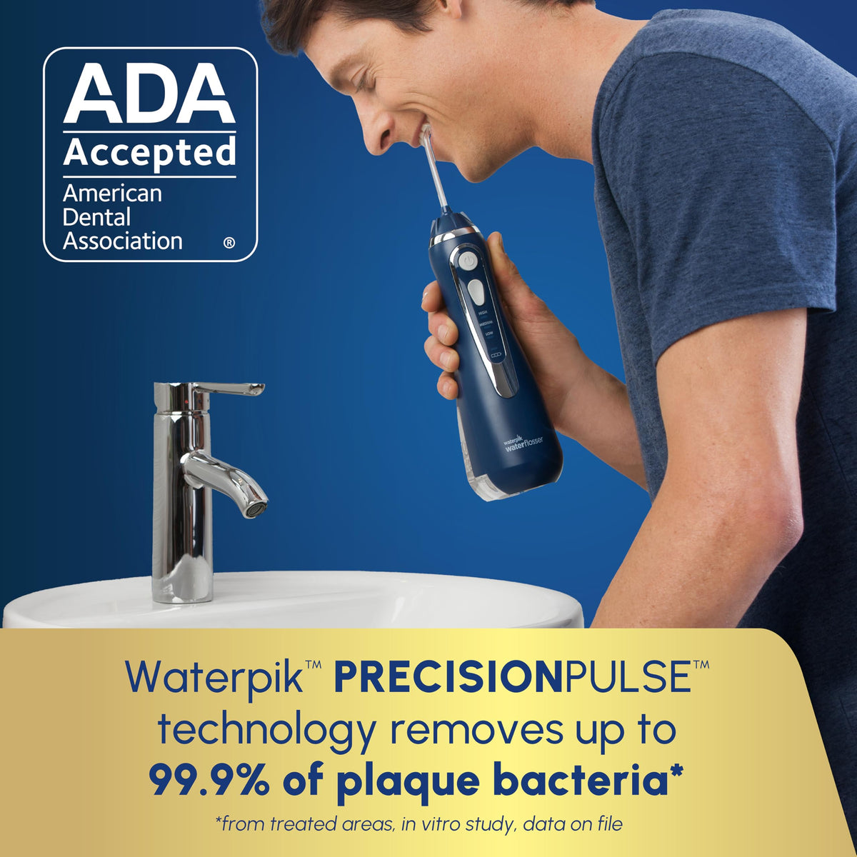 Waterpik Cordless Advanced Water Flosser for Teeth - Blue view 2