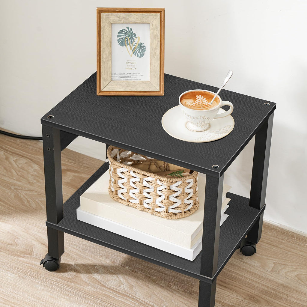 HOOBRO 2-Tier Printer Stand with Charging Station, Under Desk Printer Table, Printer Cart (additional view 8)