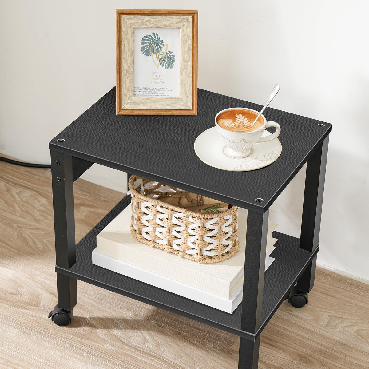 HOOBRO 2-Tier Printer Stand with Charging Station, Under Desk Printer Table, Printer Cart (additional view 8)