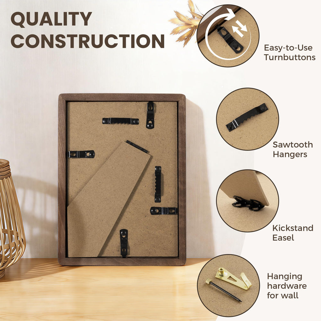 Fun Memories Wood Picture Frame - B.Walnut / 4x6 view 5