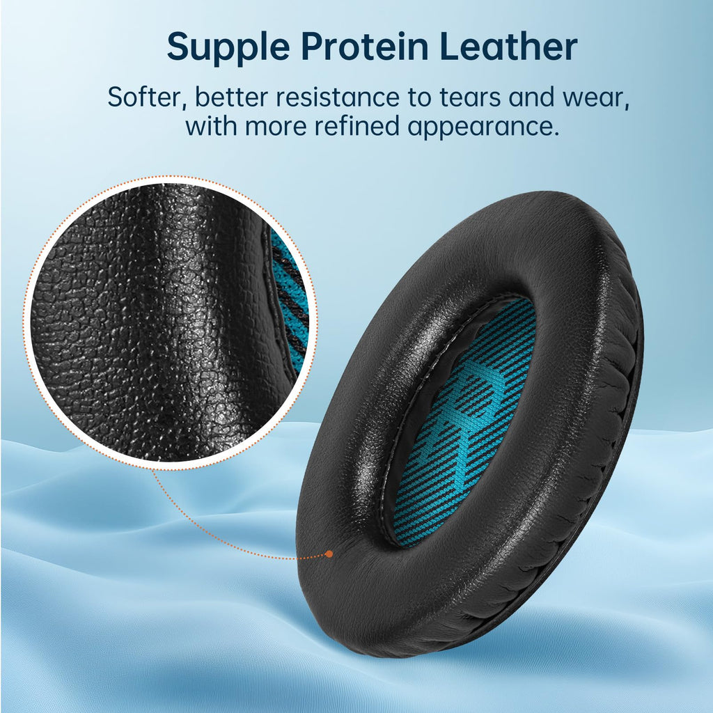 Aurivor Replacement Ear Pads for Bose QuietComfort QC35 QC25 QC15 QC2 Headphones - Black view 3