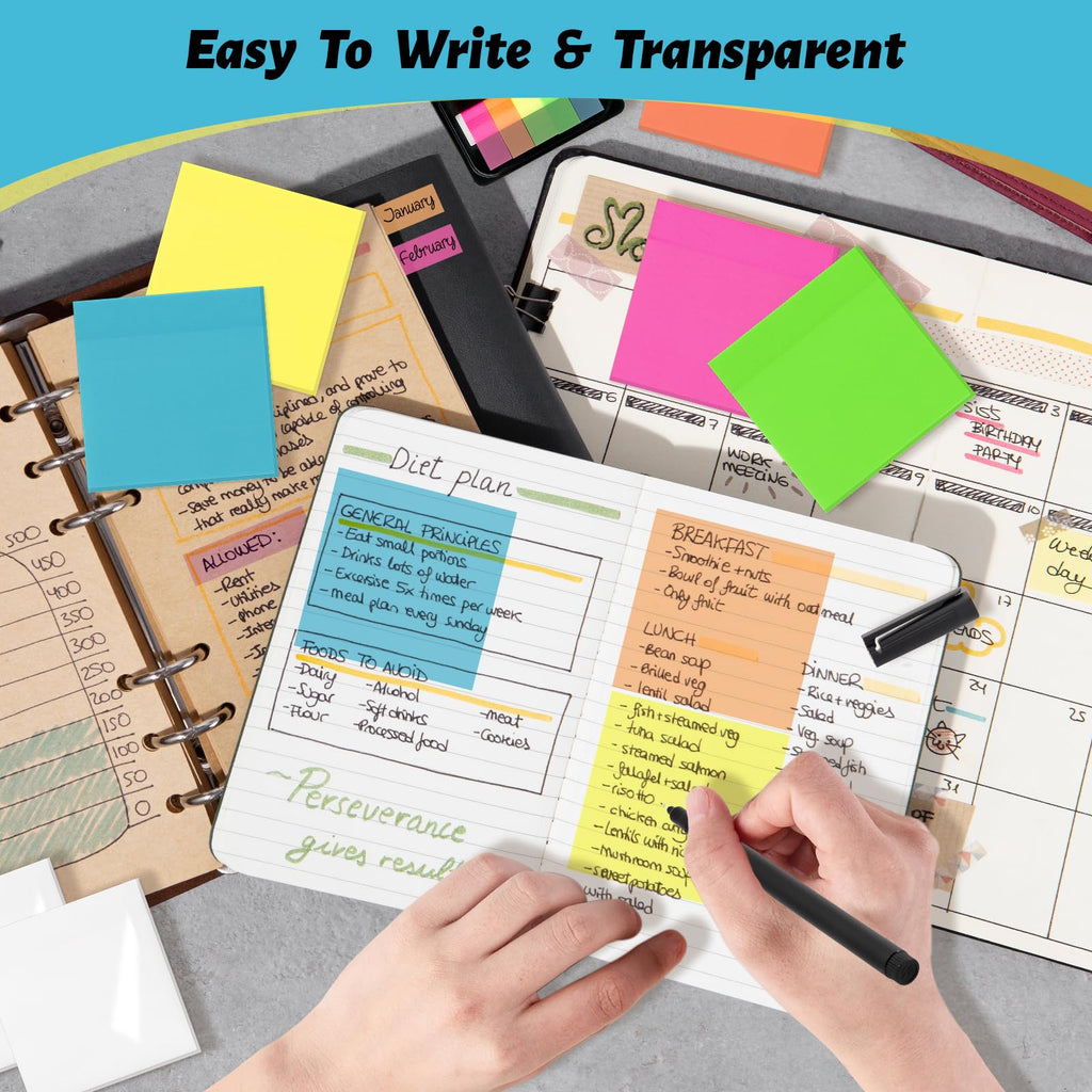 800 Sheets Transparent Sticky Notes