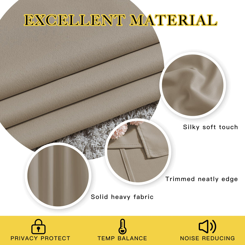 NICETOWN Bedroom Curtains Blackout Draperies - Noise Reducing Thermal Insulated Window Decorative Blackout (Pack of 2)