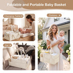 3 Tier Rolling Diaper Caddy Cart - Off-white view 4