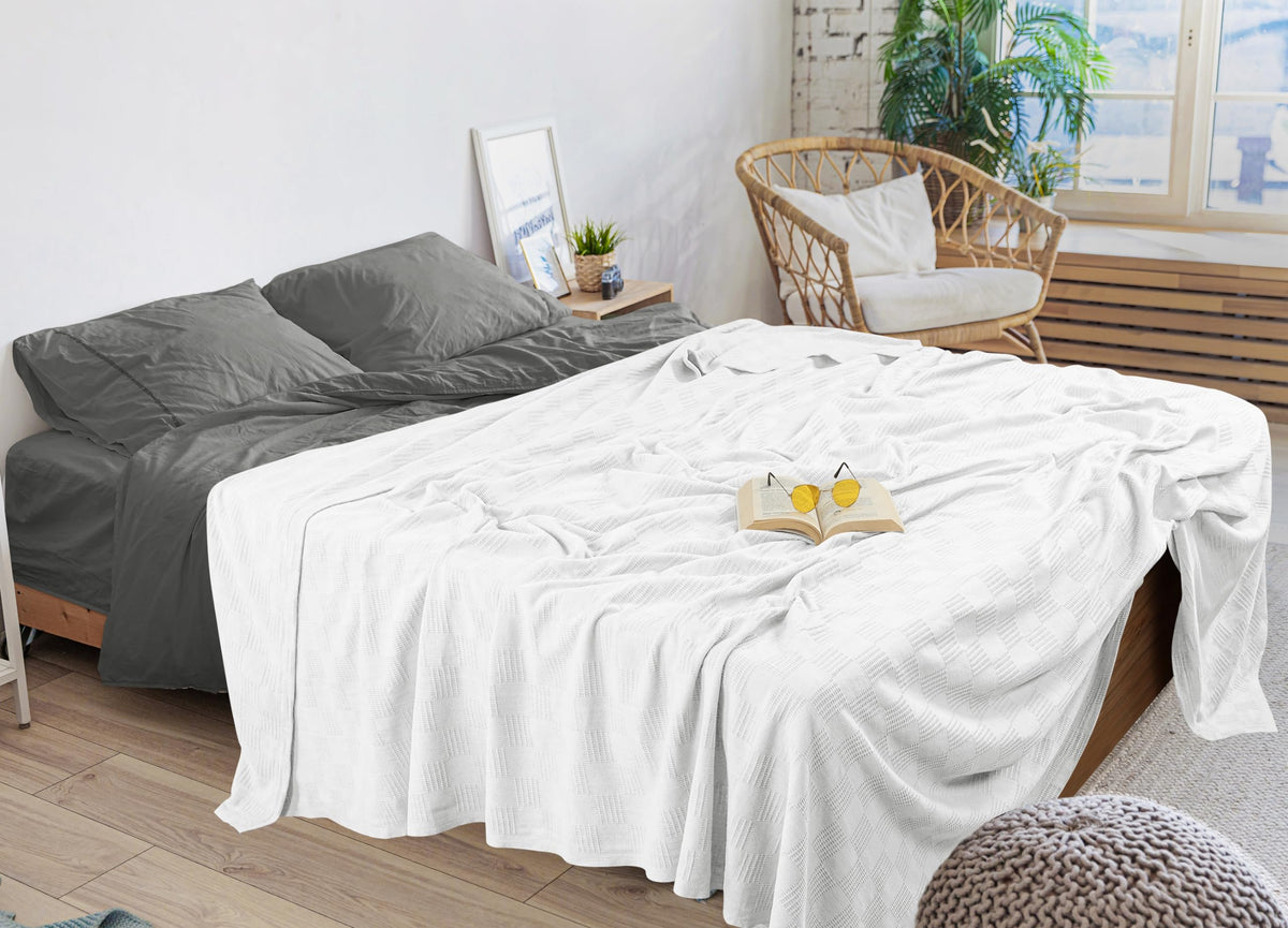 Utopia Bedding 100% Cotton Thermal Blanket Soft - White / Twin view 5