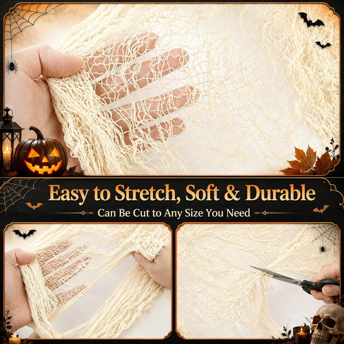 Qtisky Halloween Gauze Creepy Cloth