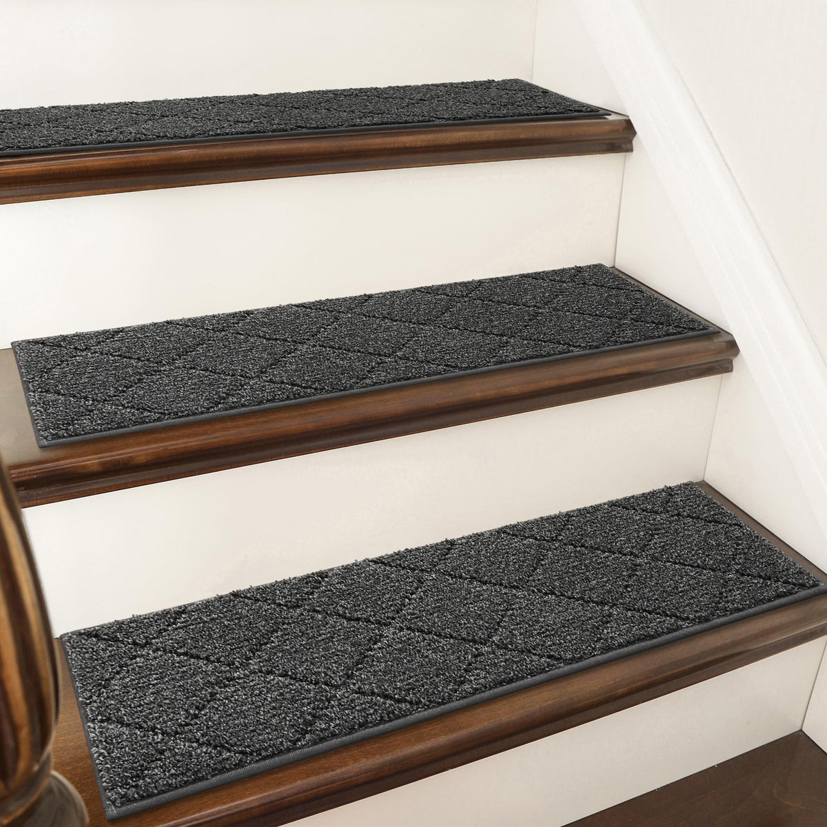 COSY HOMEER Non-Slip Stair Treads - Black / 28 X 9 Inches (10 Pieces)