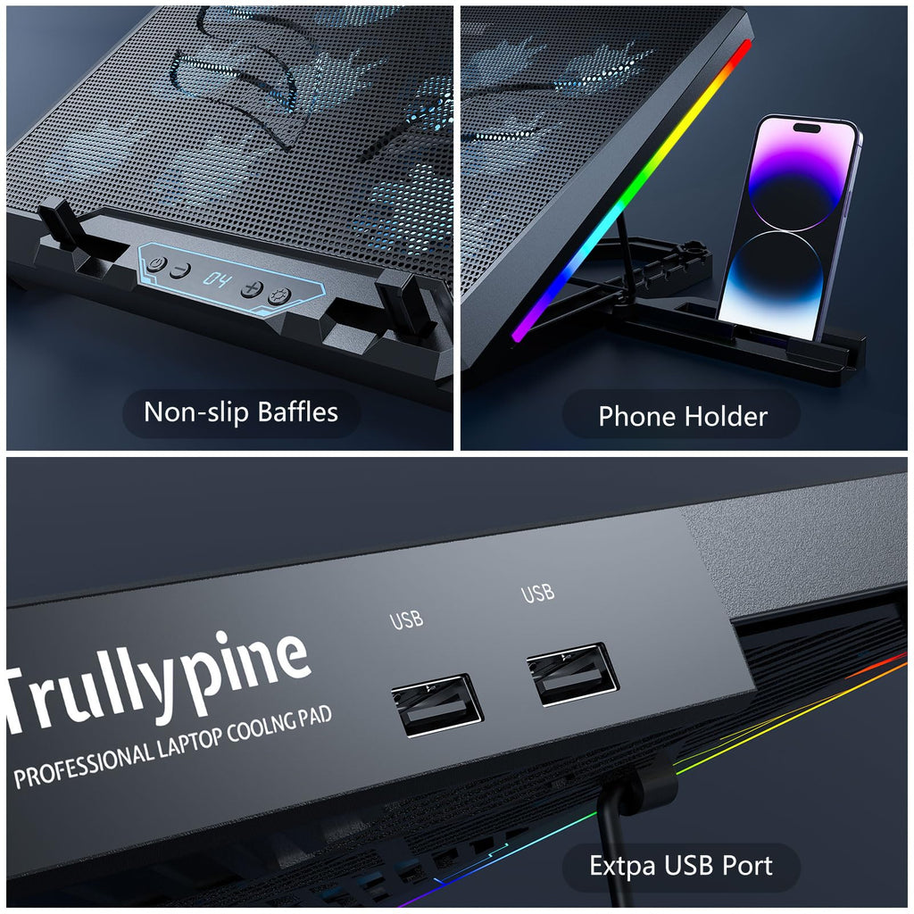Trullypine Laptop Cooling Pad - 12Fan-LCD view 5