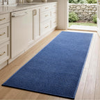 Sunfly Runner Rug with Non Slip Rubber Backing - Navy Blue / 2' x 6' (Rectangular) view 2