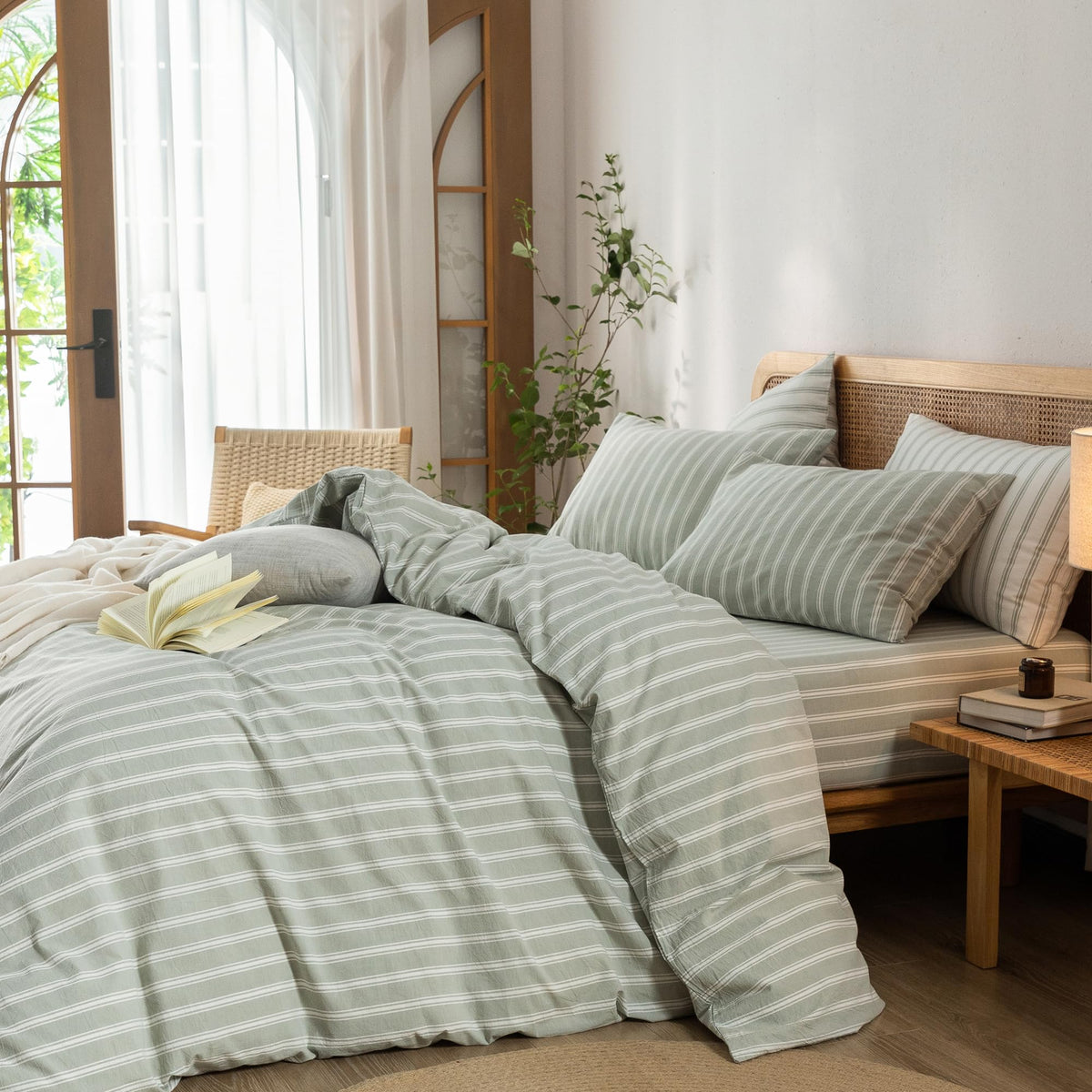 BESTOUCH Cotton Solid Duvet Cover Set - view 4