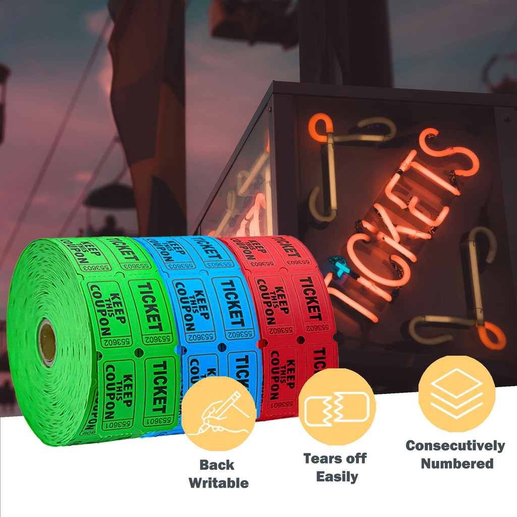 Homrelaxy Pairs Double Raffle Tickets, 50/50 Raffle Tickets Roll