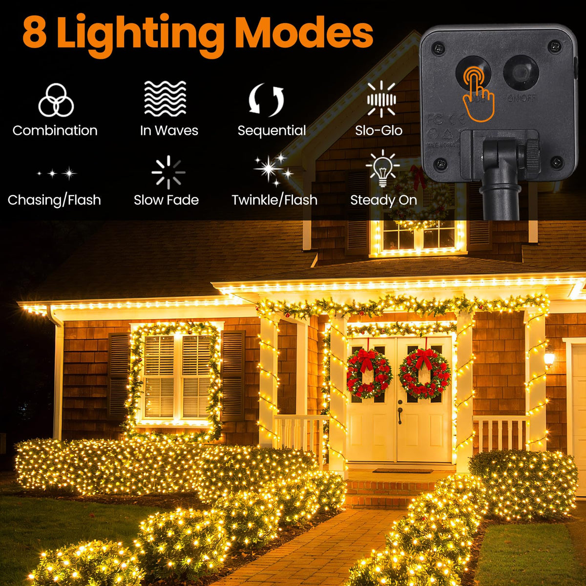 Moettany Solar Christmas Lights Outdoor Waterproof Solar String Lights Outdoor with 8 (additional view 2)