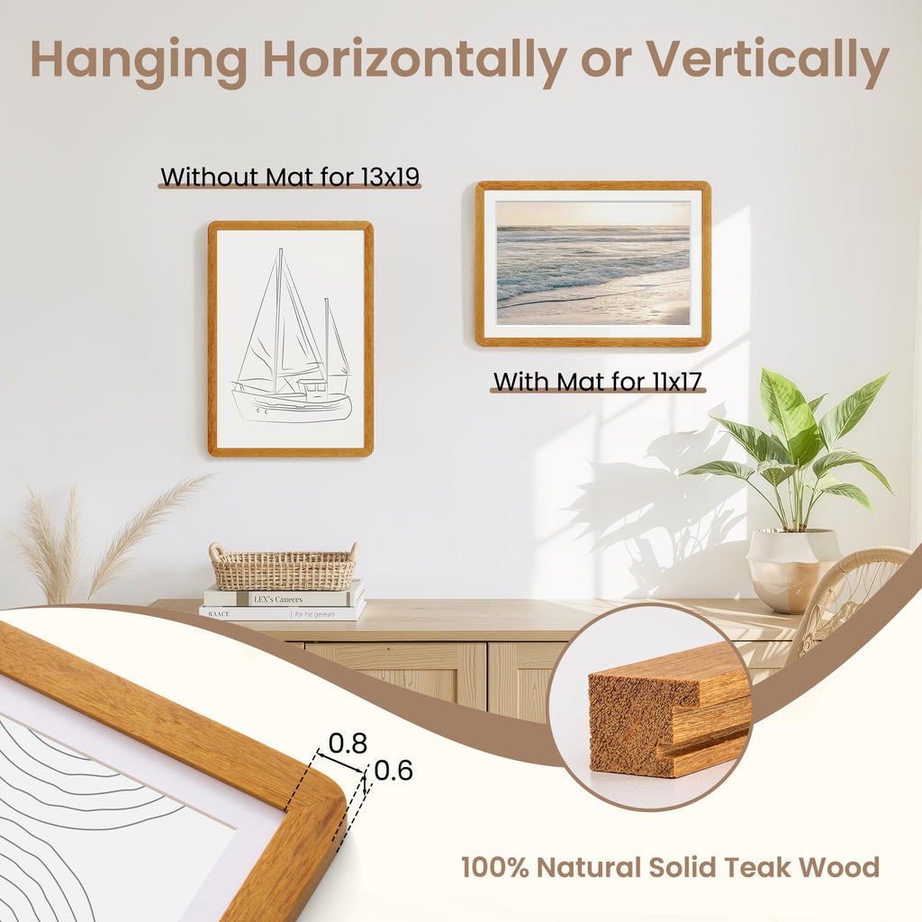 Fun Memories Wood Picture Frame - A.Teak / 13x19 view 1