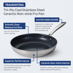 Tramontina Signature 12-Inch Tri-Ply Clad Stainless Steel Large Frying Pan (80116/131DS)