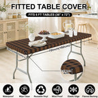 Smiry Rectangle Picnic Table Cloth - Black and Brown / 72" x 36" (Rectangular) view 6