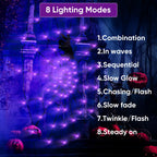 LCHUANG Halloween Decorations Lights Spider Web Lights - 2 Sets (Purple and Orange) view 1