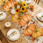 13 x 60 Table Runner for Holiday and Farmhouse Kitchen Decor - Fall Big Pumpkin view 4
