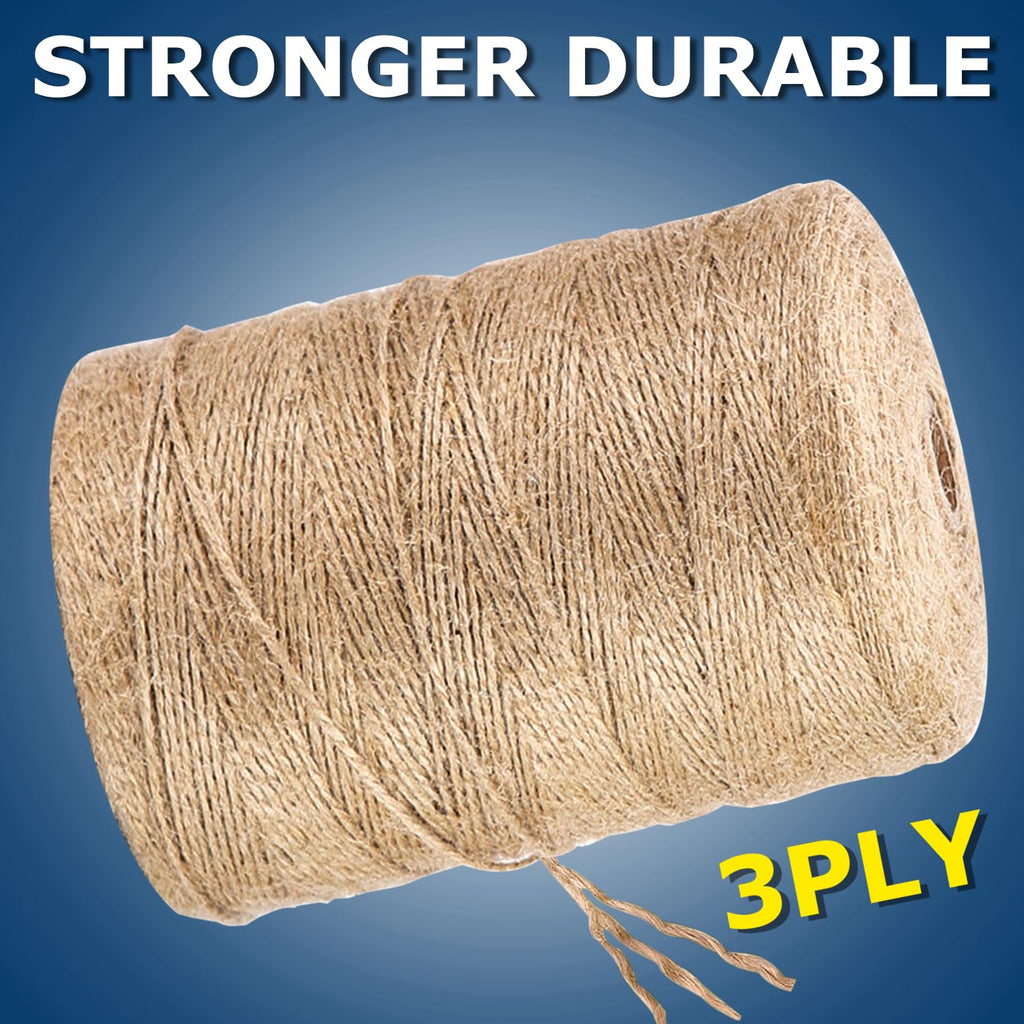 Vanhench 805FT Natural Jute Twine String, Bulk Hemp Jute Rope Cord Twine for Crafts Gardening, Gift Wrapping, Wedding