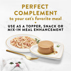 PURINA Fancy Feast Appetizers Lickable Grain Free Wet Cat Food Topper White Meat Chicken and Flaked Tuna Appetizer (Pack of 10)